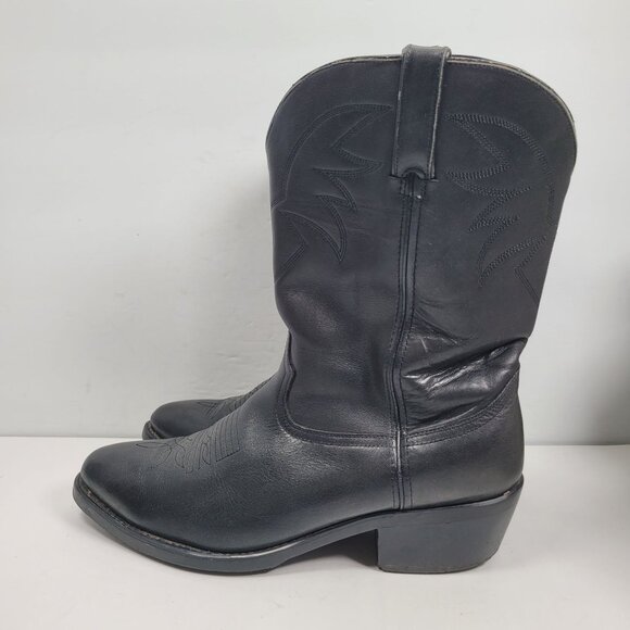 Vintage Durango TR760 Men's Black Leather Cowboy Boots US Size 12EE - Picture 2 of 12